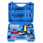 weyleity 2-in-1 Brake Bleeder & Vacuum Pump Kit | Essential for Brake & Clutch Maintenance, Handheld Vacuum Brake Bleeder Pump with Pressure Gauge, Adapters, and Case (Blue)