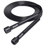 STARFIT Lightweight Jump Rope for Fitness and Exercise - Adjustable Jump Ropes with Plastic Handles - Tangle-Free Skipping Rope for Crossfit, Gym, Cardio and Endurance Training - Jumping Rope for Workout (Black)