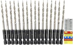 FTG USA Replacement Tapered Countersink Drill Bit Set 16 Pc #6 (9/64")