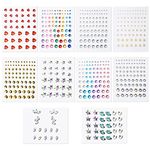 KINBOM 10 Sheets Face Gems Stickers, Self-Adhesive Face Diamonds Face Jewels Stick on Rhinestones for Makeup Pearl Stickers for Face Eye Body Nail Festival Party (Assorted Styles)