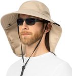 SUN CUBE Wide Brim Sun Hat with Neck Flap, Fishing Hiking for Men Women Safari, Neck Cover for Outdoor Sun Protection UPF50+ | Khaki Tan