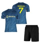 Sports Portu 2024 Football Jersey Ronaldo 7 Home (Kid's, Boy's & Men's) (12_13 Years, Blue)