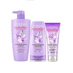 L'Oreal Paris Moisture Filling Shampoo, With Hyaluronic Acid, For Dry & Dehydrated Hair, Hyaluron Moisture 72H, 650ml, & Moisture Sealing Conditioner 180ml & Filling Night Cream 180ml