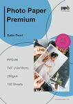 PPD Satin Photo Paper for Inkjet Printer, Premium Semi-Gloss Luster Finish 5 x 7 Size Sheets for Printable Photos, Thick 255 gsm 68 lbs 10.5 mil, White, Water Resistant & Instant Dry Prints (100 Pack)