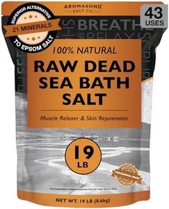 Aromasong 19 Lbs Raw Dead Sea Salt Not Cleaned - Still Contains All Dead Sea Minerals Including Dead sea Mud - Fine Medium Grain Bath Salt Large resealable Bulk Pack (Packaging May Vary)