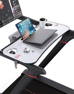 Qsxou Treadmill Desk Attachment,Peleton Tread Tray Accessories Laptop Stand with Tablet Holder and Edge Protector,Treadmill Workstation for Home/Office