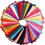 Newwiee 35 Pcs Silky Satin Fabric Satin Patchwork Fabric Bundle Lining Polyester Silk Fabric for Wedding Bridal Table Decoration Costume Sewing Quilting Apparel Crafts, 35 Solid Color (10 x 8 Inch)