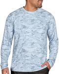 The American Outdoorsman Men's Lightweight UPF 50+ UV Sun Protection Outdoor Long Sleeve Quick Dry Graphic Shirt (Water Camo, Medium)