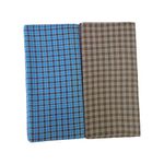 KITEX- 100% Cotton men's Kaily, Unstitched check combo Lungi (Mude) - Pack Of Two - Small Check kaily munde - colour are assorted