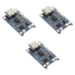 TP4056 Type-c USB 5V 1A 18650 Lithium Battery Charger Module Charging Board with Dual Protection Functions 3PCS