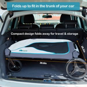 Ownpets X-Large Pet Stroller – Blue, Heavy-Duty for Large Pets