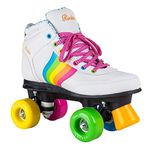 Rookie Forever Rainbow V2 Skates with 4 Wheels, White/Multicolour, 39.5