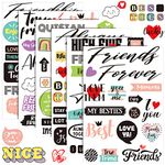 30 Sheet Scrapbooking Sticker Decals 500 Pieces Happy Family Friend Theme Waterproof Sticker Multi Style Vinyl Stickers Scrapbooking Embellishment Decor for Family Art Project (Friend Theme)