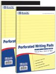 BAZIC Products Perforated Writing Pad, 50 Sheets 5x8 Inch, Lined Ruled Memo Writing Pads Note Paper for Office School Student, Total 2 Count [Office Product]