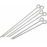 Dynore Stainless Steel Barbeque Tandoor Tikka Kebab Metal Sticks Rods (12 Inch)- Set of 6