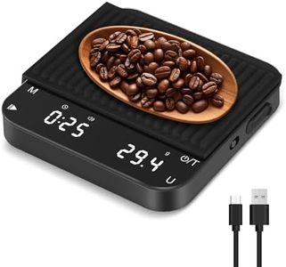 Gaethra Balance Café 2kg/0,1g Haute Précision, Balance de Cuisine Precision avec 6 Unités, Rechargeable USB-C, Tarage Automatique, Balance Alimentaire pour Pour Over & Barista