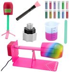 LFSUM Cup Turner for Crafts Tumbler Spinner Machine Kit, Wood Cuptisserie Turner DIY Glitter Epoxy Tumblers with Silent UL Motor Safety Switch 2 Foams Accessories