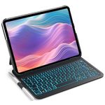 Inateck Keyboard Case for iPad 10th Gen 2022/Air 2024 11 Inch, Ultralight Keyboard for iPad Air 5/4 Gen 10.9 Inch, iPad Pro 11 (4th/3rd/2nd/1st), 7-Color Backlight with Pen Holder, BK2007