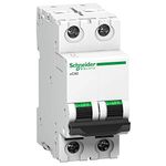 Schneider Electric 63A DP C-Curve ACTI9 10kA MCB (White, A9N2P63C)