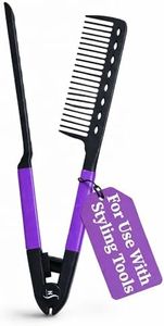 Herstyler Hair Straightener Comb - Flat Comb for Women - Travel Friendly - Easy Straightening and Styling - Get Straight Hair in Minutes (Purple)