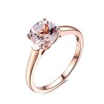 Epinki Promise Rings for Her Rose Gold 18K Solitaire Round Brilliant Pink Morganite 1.21ct Ring Size M 1/2