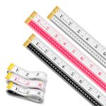 Bedzzatore Measuring Tape 150cm - Dual Scale Body Measuring Tape Ruler for Weight Loss, Tailoring, Flexible Tape Measure with Inches, Centimeters, 3-Pack Multicolor Set, All-Purpose Fabric & Body Tape