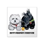 CafePress Westie Scottie Best Friends Square Sticker 3 X 3 Square Bumper Sticker Car Decal