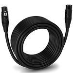 LyxPro 75 Feet XLR Microphone Cable Balanced Male to Female 3 Pin Mic Cord for Powered Speakers Audio Interface Professional Pro Audio Performance and Recording Devices - Black