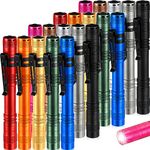 Hortsun 20 Pcs Mini Pen Light Flashlights Pocket Flashlights Pen with Clip Small LED Handheld Slim Torches for Christmas Gift Without Battery (Multicolor,5.12 Inch)