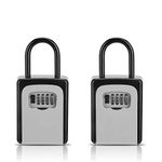 Key Lock Box, [2 Pack] Combination Lockbox for Keys with Code, Combo Door Lock-Box House Key Storage Locker - 2 Pack