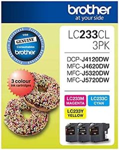 Brother Genuine LC233 Colour Ink Value Pack, Includes 1x Cyan, 1x Magenta & 1x Yellow, Page Yield Up to 550 Pages, (LC233CL3PK) for Use with: DCP-J4120DW, MFC-J4620DW, MFC-J5320DW, MFC-J5720DW