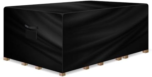 Gracious Gardens Rectangular Garden Furniture Covers Waterproof 300x250x100cm, Oxford Fabric Outdoor Table, Patio & Rattan Garden Furniture Covers, PVC Lined, Air Vents and UV Safe