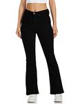 AKA CHIC Flared Fit Women Jeans (AKCB 1504_Black_32)