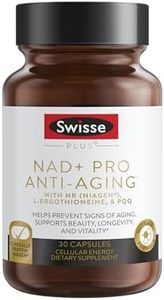 Swisse NAD+ Pro Anti-Aging | Featuring Clinically Proven 300mg Niagen® | L-Ergothioneine & PQQ | Supports Beauty, Longevity & Vitality | 30 Capsules