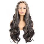 Paradise Women Wigs Natural Hair Of Full Head, Front Lace Hair Wig For Women Length 32 inch (Free Wig Cap) (Curly Golden Highlights)