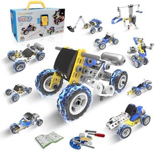 STEM Toys for 5 6 7 8+ Year Old Boy,10 in 1 Electric Building Toys for Kids Ages 4-8 5-7 6-8, Educational Racing Construction Science Kit for Boys 4-6 8-10, Creative Activities Birthday Valentine Gift