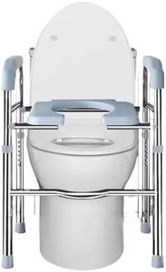Toilet Seat with Handles, Raised Toilet Seat Riser Over Toilet Chair with Adjustable Height, Bathroom Safety Assist Frame for Seniors, Post-Op, Disabled, Fit Any Toilet, Maximum 200KG
