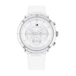 Tommy Hilfiger Analogue Multifunction Quartz Watch for Women with White Leather Strap - 1782352