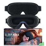 Aosun Sleep Mask 100% Blackout Sleep Masks for Women & Men - Zero Eye Pressure Sleeping Eye Mask with Comfortable Adjustable Headband for Travelling (Black)