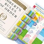 Book Tabs for Robert’s Rules of Order Newly Revised, 12th Edition, Complete Important Section Index Tabs and Blanks, Laminated Color-Coded with Alignment Guide & Page Numbers (Book Not Included)