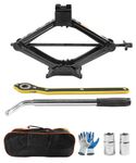 bylikeho Car Jack Kit,Scissor Jack,Scissor Lift Jack for Car 2 Ton,Car Accessories Car Jack Tire Jack Tool Kit,Universal Car Emergency Kit with Lug Wrench,Portable Tire Changing Kit for Car Truck SUV