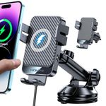 Wireless Car Charger, MOKPR 15W Fast Charging Auto-Clamping Car Phone Holder Wireless Charger Air Vent Car Phone Mount fit for iPhone 17/16/15/14/13/13 Pro/12 pro/12/11/X/8, Samsung S23/S22/S21/S20