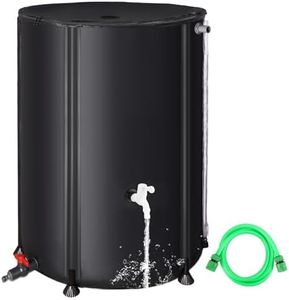 FAMIROSA 132 Gallon / 500L Collapsible Rain Barrel, Foldable PVC Water Barrels to Collect Rainwater from Gutter, Portable Water Collection System with Hose Spigot, Garden Water Catcher Collector Black
