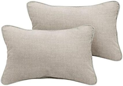 Mozaic Company Sunbrella Indoor/Outdoor 18" x 12" Corded Lumbar Pillows, Cast Silver, Set of 2