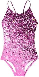 Idgreatim Bathing Suits for Little Girls 5T 6T Swimsuits Sparkle Pink One Piece Swimwear