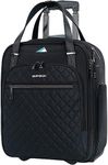 EMPSIGN Underseat Carry On Wheeled - 16" Carry on Bag with Wheels Multi-functional Lightweight Rolling Bag Overnight Weekender Small Suitcase for Women Men Travel Business, Black