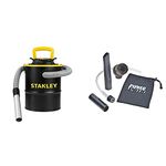 Stanley Ash Vacuum 4Gallon 4HP SL-18184, 4 Gallon, Black & Yellow & PowerSmith PAAC302 Ash Vacuum Cleaning Kit