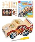 DIY Wooden Race Car w/ Stickers - K