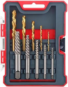 Hi-Spec 10pc Screw Extractors & HSS Drill Bit Set. Easy Out, Left Hand Spiral Flute Removers for Broken, Damaged and Stripped Screws, Studs and Bolts