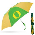 Storm Duds Ultra-Waterproof Sport Umbrella - University of Oregon Two Tone Green and Yellow - 48” Coverage w/Push Button Automatic Open - Flexible, Wind & Rust Resistant Folds to 17 Inches